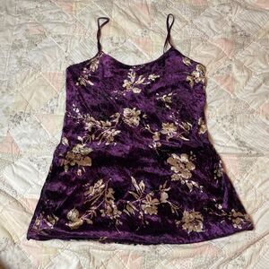 secret treasures vintage y2k purple crushed velvet fairy cami dress size medium